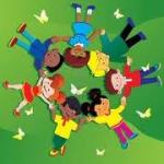 niños día del niño en círculo